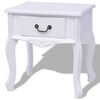 vidaXL Bedside Cabinet White MDF Compact Bedside Cabinet Rectangular