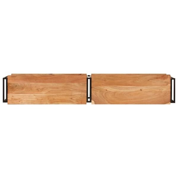 vidaXL Tv Cabinet Natural Acacia Wood Solid Acacia Wood, Metal Large