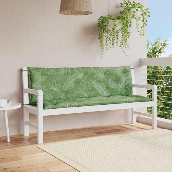 vidaXL Garden Bench Cushion Set of 2 Leaf Pattern