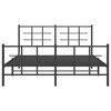 vidaXL Bed Frame Black Powder-Coated Steel King Size Bed Frame