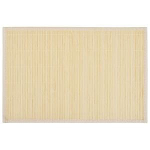 vidaXL Placemat Natural Bamboo, Polyester 11.8 x 17.7 in Non-slip