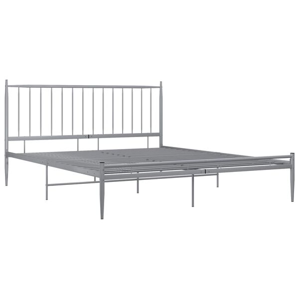 vidaXL Bed Frame Grey Powder-coated metal Full Durable Bed Frame