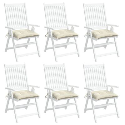 vidaXL Chair Cushions 6 pcs Cream White 19.7"x19.7"x2.8" Oxford Fabric