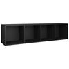 vidaXL Book Cabinet Black Engineered Wood Medium Bookshelf Rectangular