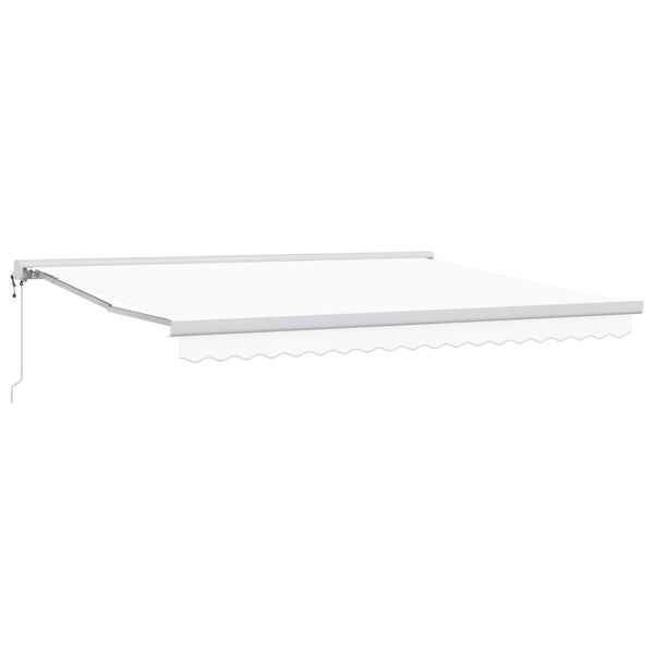 vidaXL Retractable Awning White 157.48 x 118.11 in Fabric and Metal