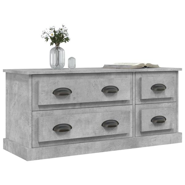vidaXL TV Cabinet Concrete Grey Engineered Wood 39.4x14.0x17.7 in