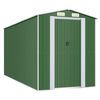 vidaXL Garden Shed Green Galvanized Steel 75.6 x 173.2 x 87.8 in