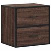 vidaXL Wall-mounted Bedside Cabinet Set of 2 Brown Oak