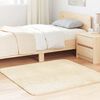 vidaXL Shaggy Rug Cream 100% Polyester 47.2x47.2 in Foldable