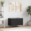 vidaXL Record Cabinet Black Engineered wood, Iron Medium Record Cabinet