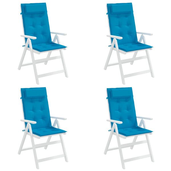vidaXL Highback Chair Cushion Set of 4 Light Blue