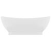 vidaXL Luxury Basin Overflow Oval Matt White 23.0x15.4" Ceramic