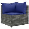 vidaXL Patio Sofa Set Set of 9 Gray PE rattan, powder-coated steel Large