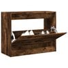 vidaXL Shoe Cabinet Smoked Oak Engineered Wood Compact
