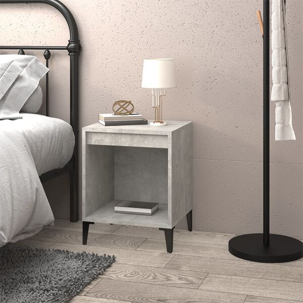 vidaXL Bedside Cabinet Concrete Grey Engineered wood Medium