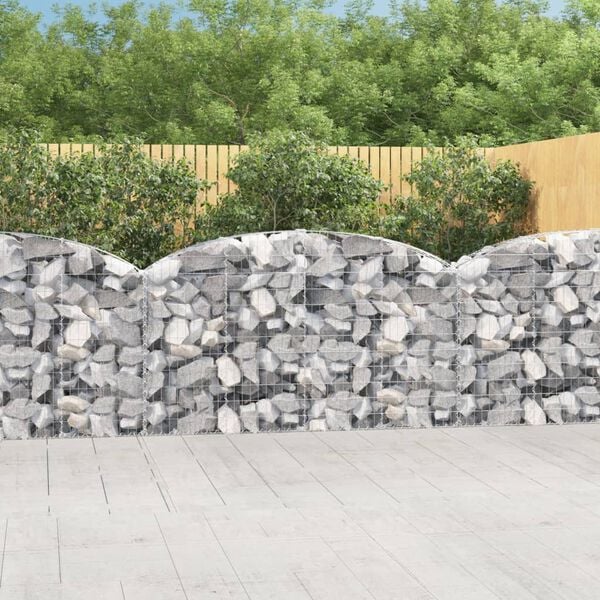 vidaXL Gabion Basket Silver Galvanized iron 78.7x11.8x47.2 in