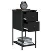 vidaXL Bedside Cabinet Black Engineered wood, iron Medium