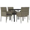 vidaXL Garden Dining Set Black and Grey
