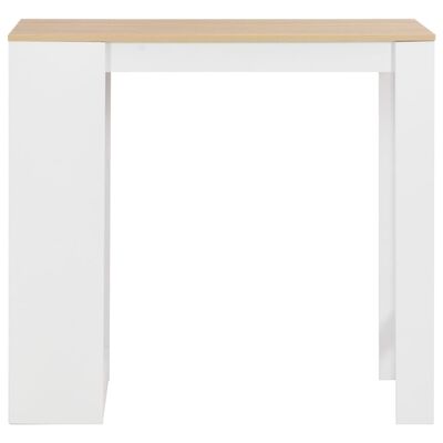 vidaXL Bar Table with Shelf White 43.3"x19.7"x40.6"
