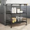 vidaXL Kitchen Trolley Black 39.6"x19.7"x41.3" Engineered Wood
