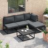 vidaXL Garden Sofa Set with Cushion 5 pcs Black Aluminium