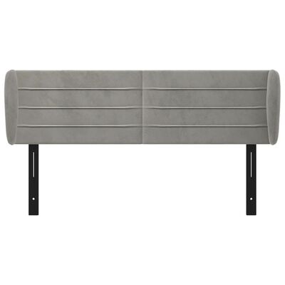 vidaXL Headboard with Ears Light Gray 57.9"x9.1"x30.7"/34.6" Velvet