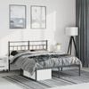 vidaXL Metal Bed Frame Black Powder-Coated Steel King Metal Bed Frame