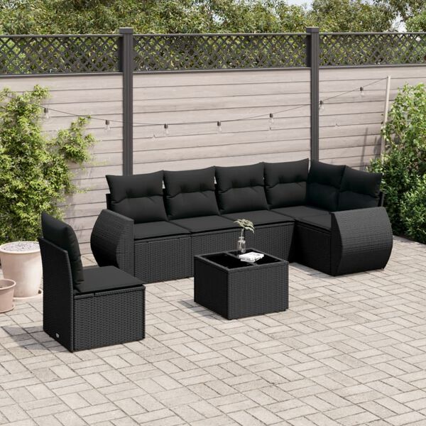vidaXL Garden Sofa Set Black