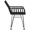 vidaXL Garden Chair Set of 2 Black Steel, Polyethylene