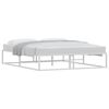 vidaXL Bed Frame White Powder-coated metal 63 x 79 in Bed Frame