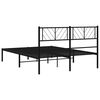 vidaXL Metal Bed Frame Black Powder-Coated Steel 63x79 in Bed Frame