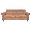 vidaXL 2-seater Sofa Brown Wooden frame, artificial suede Standard