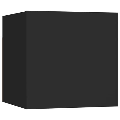 vidaXL Wall Mounted TV Cabinets 8 pcs Black 12"x11.8"x11.8"