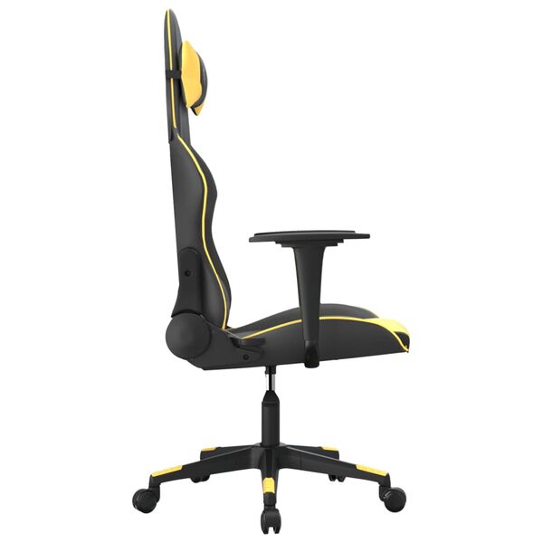 vidaXL Gaming Chair Black and Gold Faux Leather