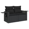 vidaXL Garden Sofa Set Black PE Rattan Large Foldable Garden Sofa Set