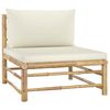 vidaXL Garden Lounge Set Cream white, Bamboo Bamboo, Fabric (100% polyester)