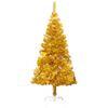 vidaXL Artificial Pre-lit Christmas Tree with Ball Set Gold 47.2" PET