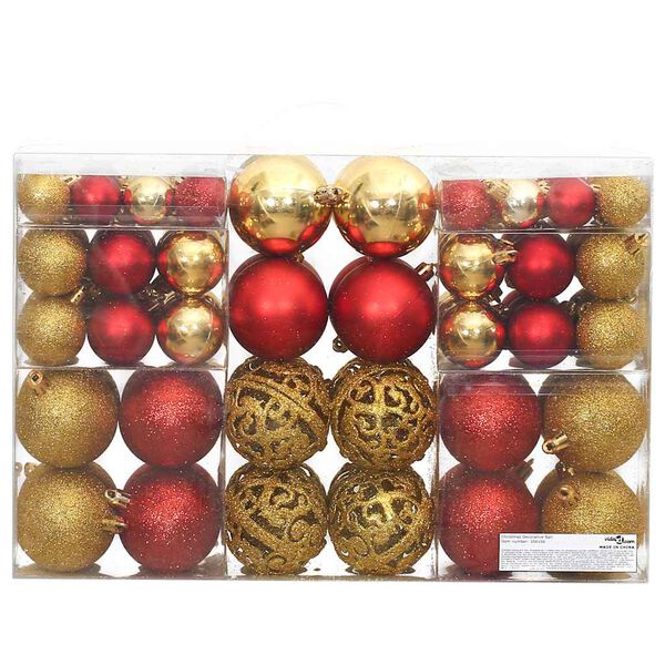 vidaXL Christmas Bauble Set of 100 Gold and Wine Red Polystyrene