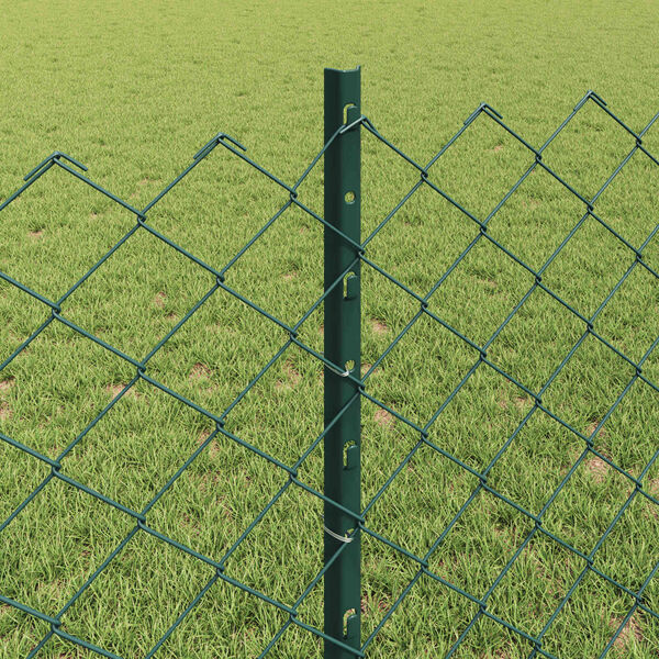 vidaXL Fence and Post Green 2.62 x 32.81 ft Steel