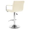 vidaXL Bar Stool Set of 2 Cream Faux leather, steel Height-Adjustable