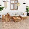 vidaXL 6 Piece Patio Lounge Set with Cream Cushion Solid Teak Wood