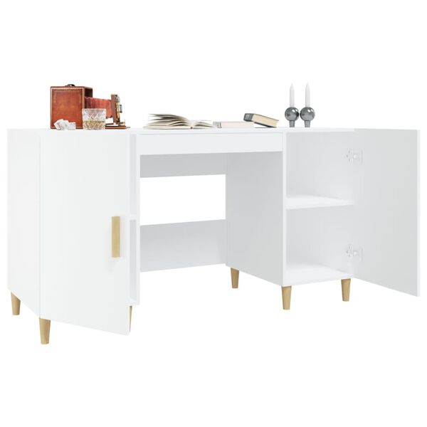 vidaXL Desk White Engineered wood 55.1 in x 19.7 in x 29.5 in Desk