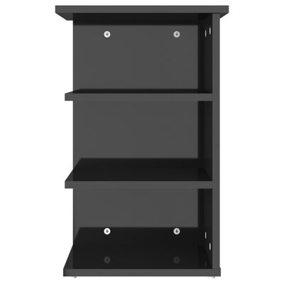 vidaXL Side Cabinet High Gloss Black 13.8"x13.8"x21.7" Engineered Wood