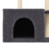 vidaXL Cat Tree Dark Grey Engineered wood, plush, sisal Medium Durable