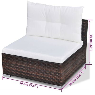 Corner chair with white cushion and pink measurement lines showing dimensions 70 cm x 70 cm
