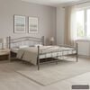 vidaXL Bed Frame Gray Powder-coated metal 55 x 78.7 in Durable