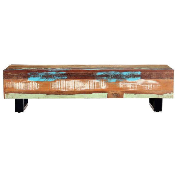 vidaXL Coffee Table Multicolour Solid Reclaimed Wood 47.2 x 19.7 x 11.8 in