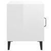 vidaXL Bedside Cabinet Set of 2 High gloss white Engineered wood, metal