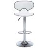 vidaXL Bar Stool Set of 2 White Faux leather, Chromed steel Adjustable