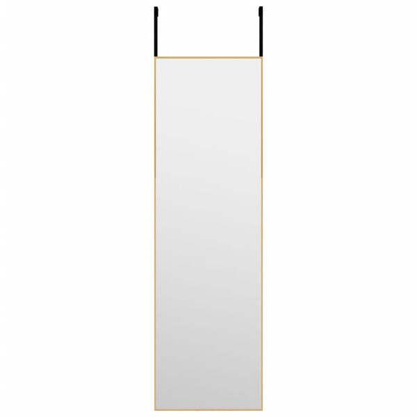 vidaXL Door Mirror Gold Aluminum, glass, metal 11.8 x 39.4 in
